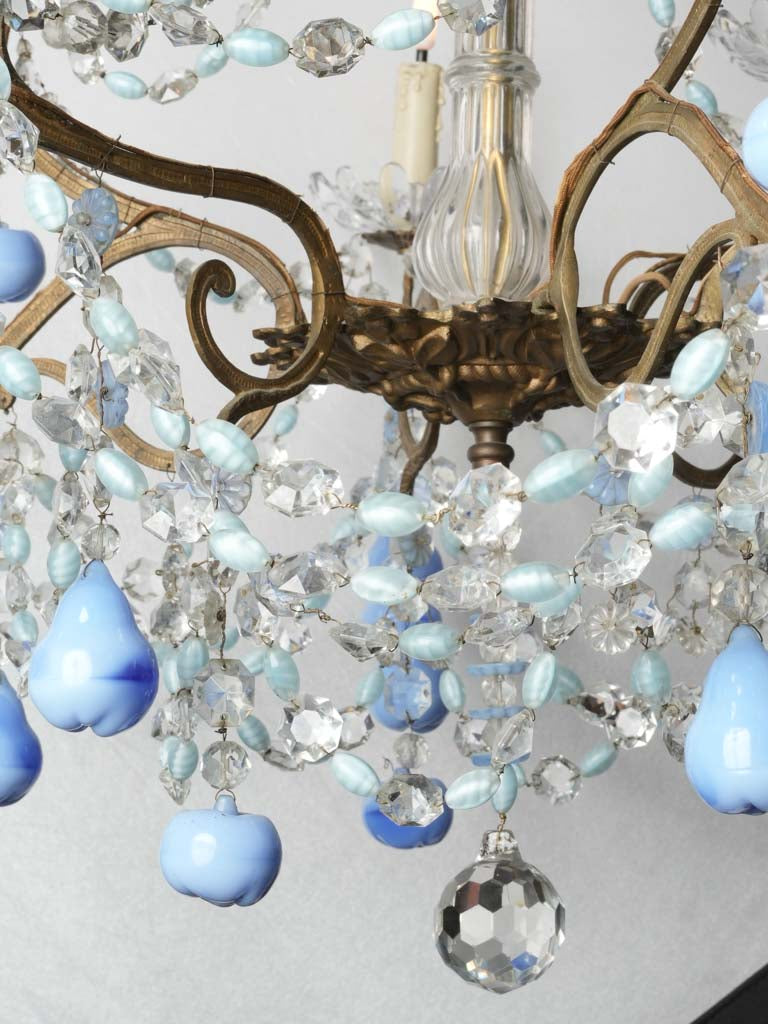 Handcrafted Italian blue fruit chandelier