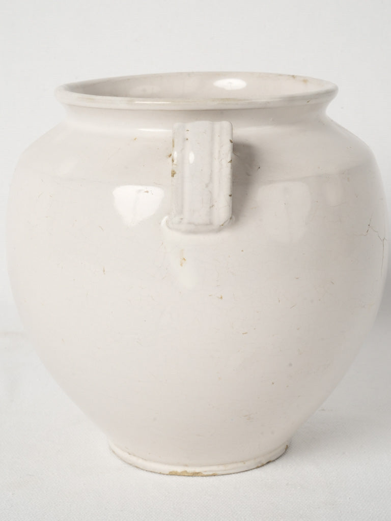 Decorative off-white ceramic jar