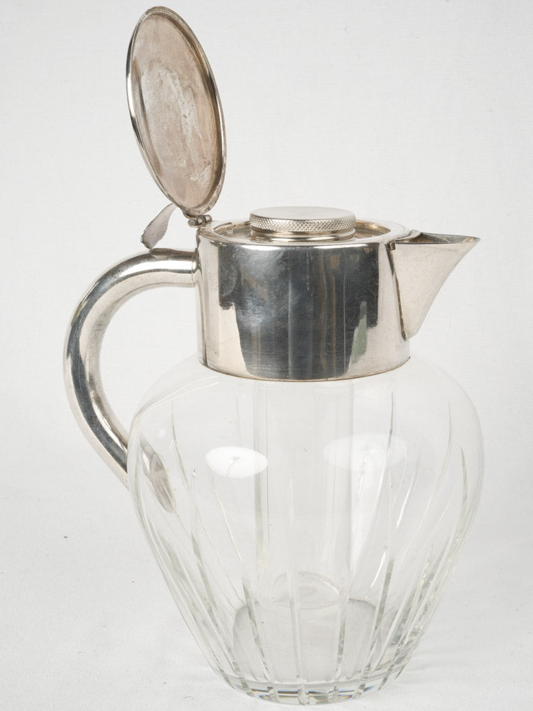 Curved-handle glass claret jug