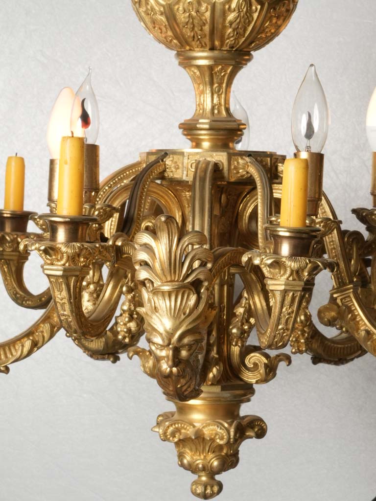 Vintage, partially electrified gilt chandelier