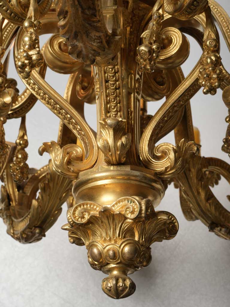 European gold chandelier with real candles