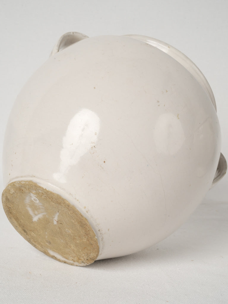 Elegant French off-white pottery crock