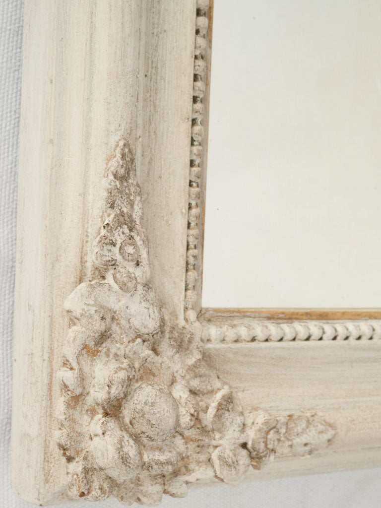 Creamy stucco-on-wood mirror  