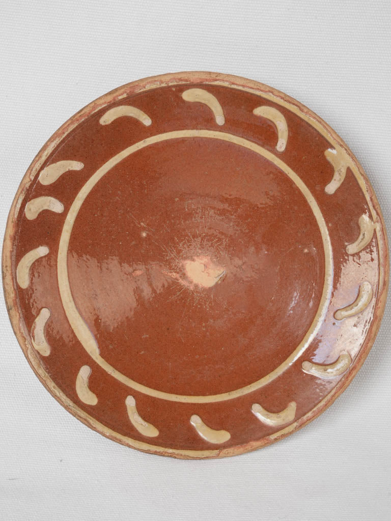 Charming antique French slipware Omelet plate