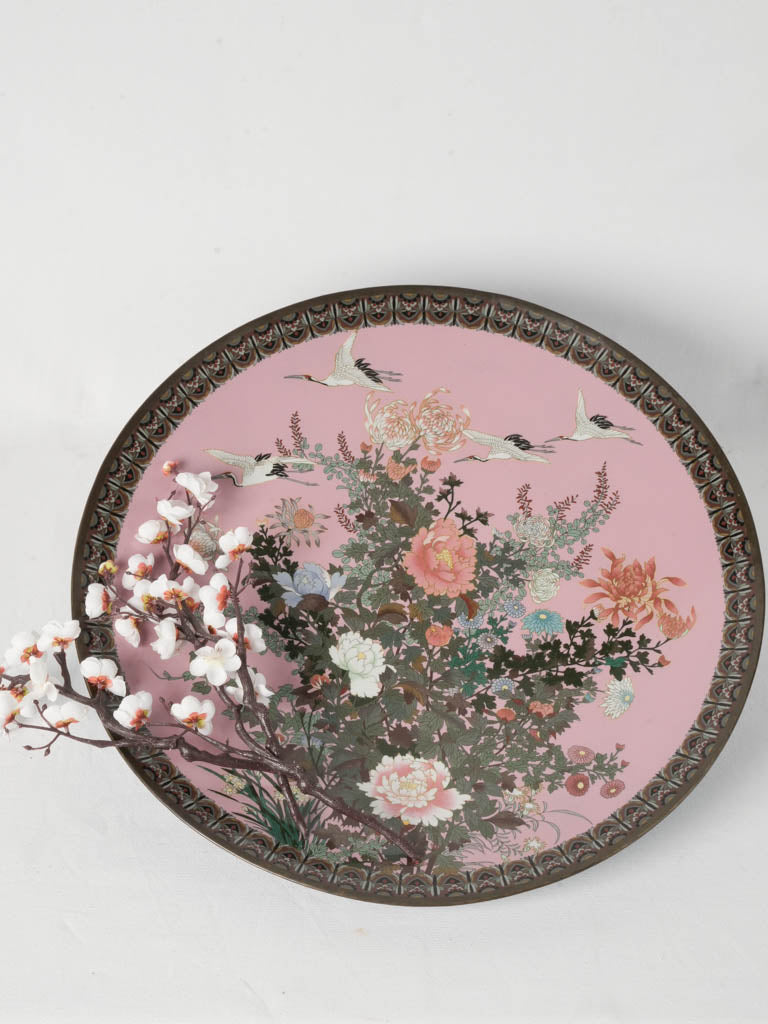 Exquisite Floral Japanese Cloisonné Platter