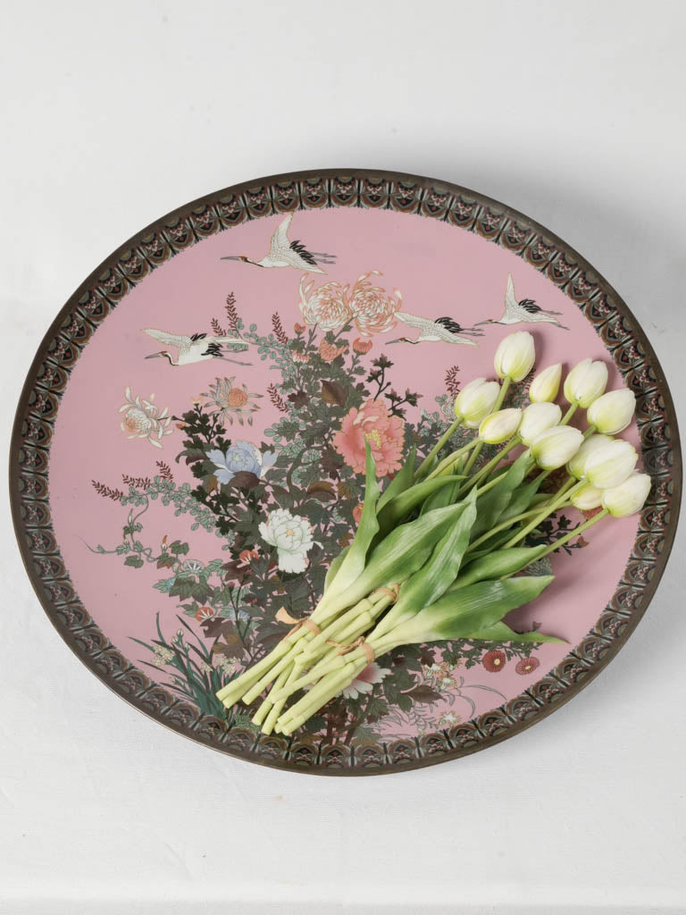 Large-Scale, Delicate Cloisonné Decorative Platter