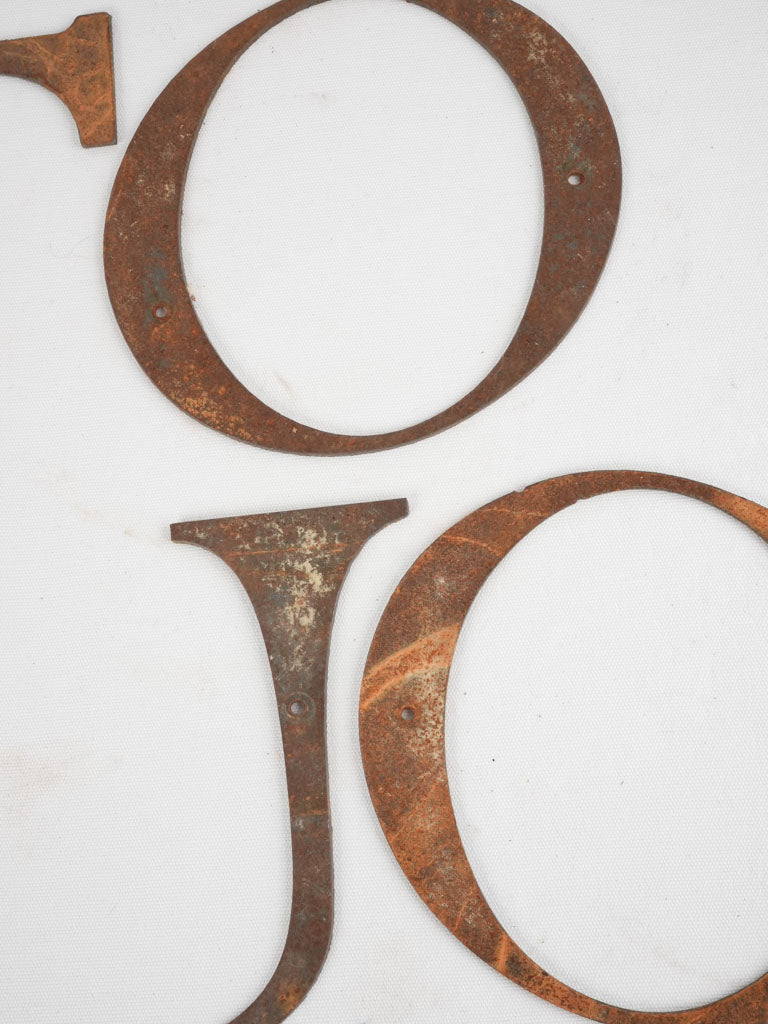 Retro textured iron letters assortment