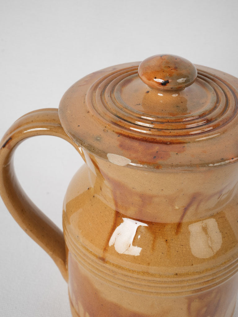 Vintage Brown and Yellow Coffee Pot