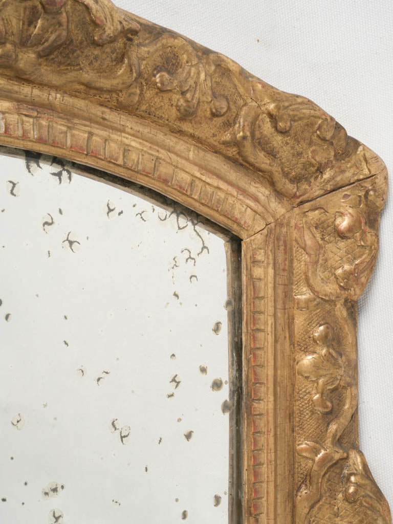 Aged patina wooden mirror