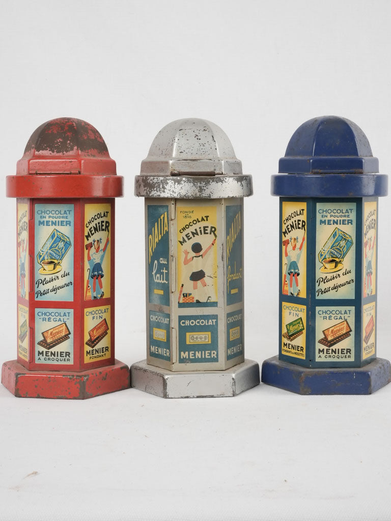 3 Chocolate menier chocolate dispensers 10¾"