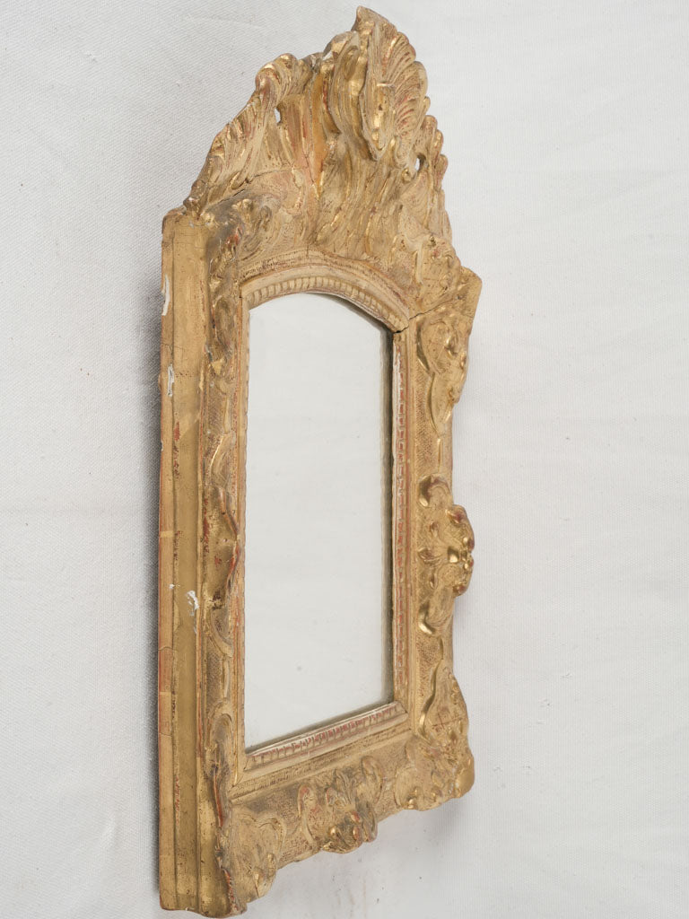 Régence Style Giltwood Mirror with Shell Crest - 19" x 13½"