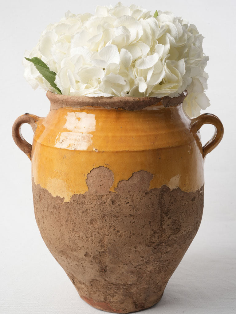 Timeworn ochre glazed confit pot  