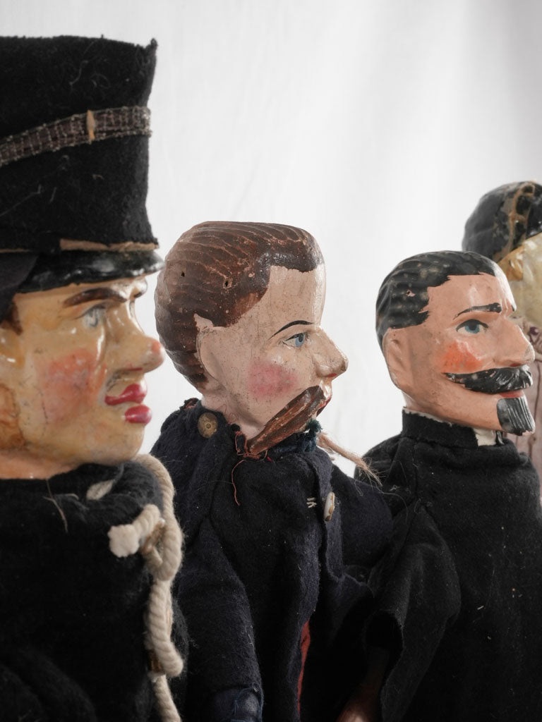 Collection of twelve 19th century hand puppets - papier mâché