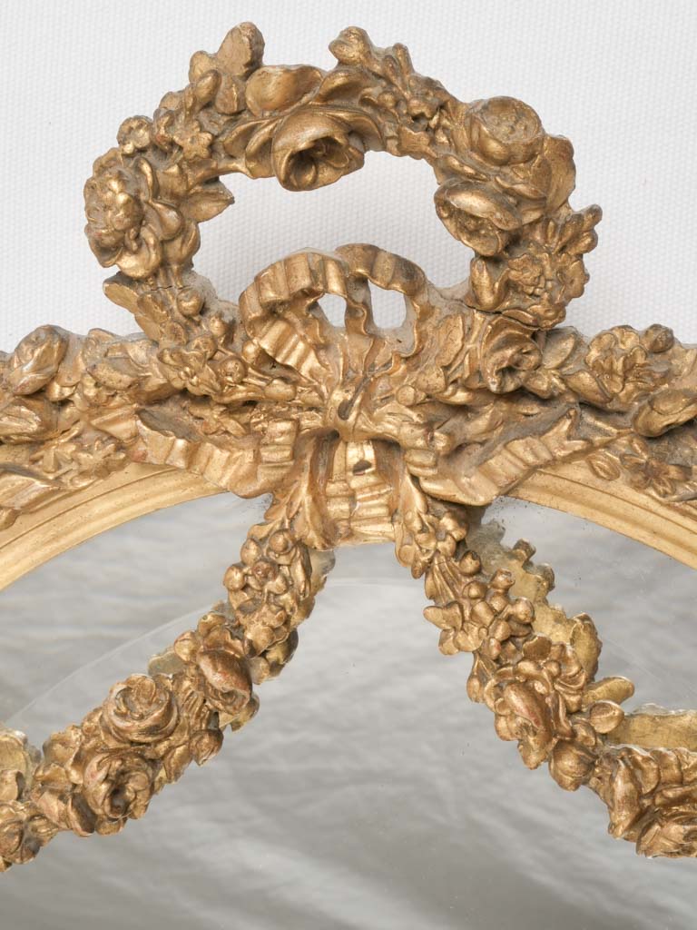 Small French Louis XVI Marriage Mirror with a Mirror Crest