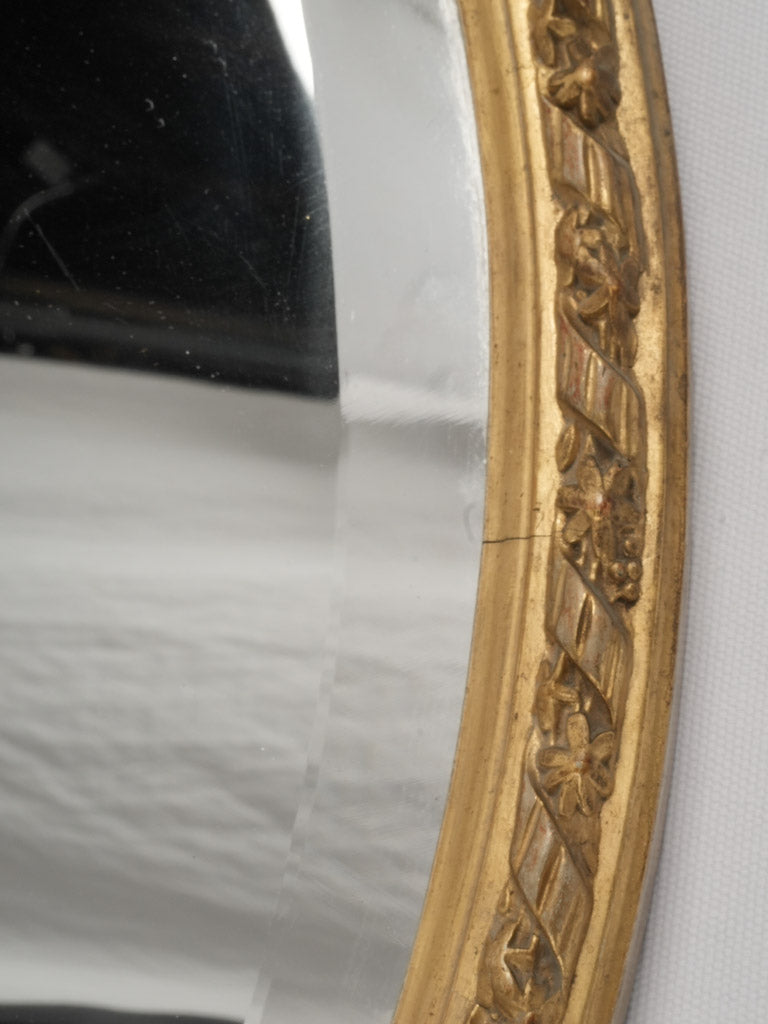 Elegant, antique floral garland crest mirror