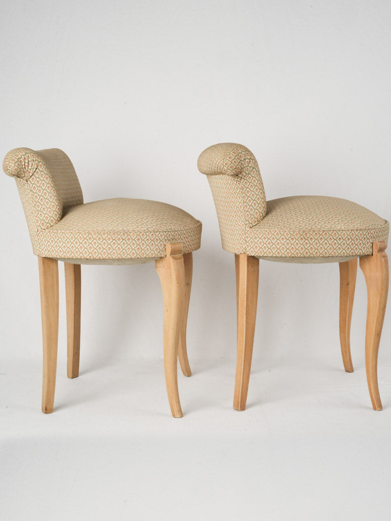 Charming geometric upholstered stools