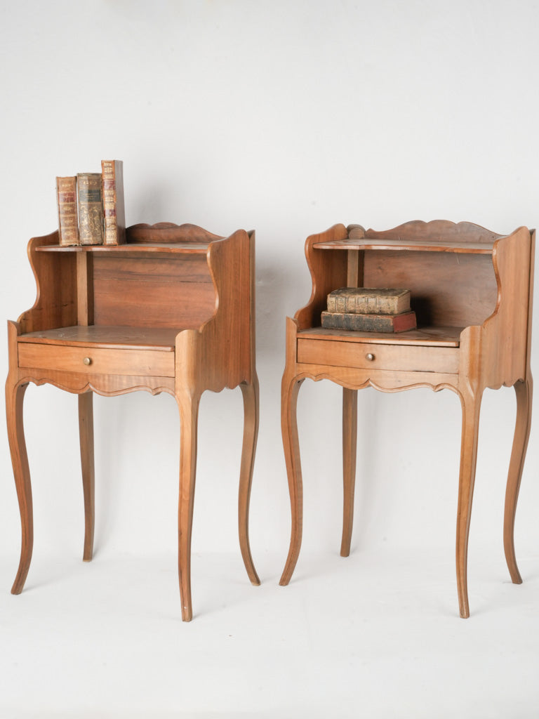 Pair of Early 20th-century Louis XV Style Walnut Nightstands - 29½"