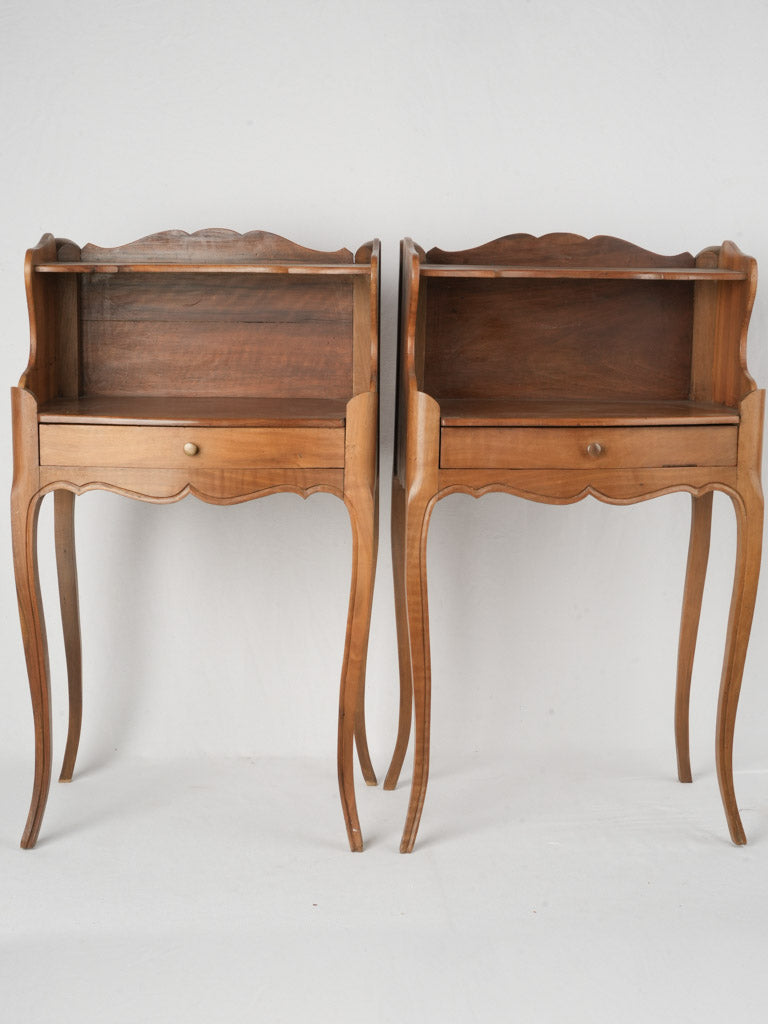 Pair of Early 20th-century Louis XV Style Walnut Nightstands - 29½"