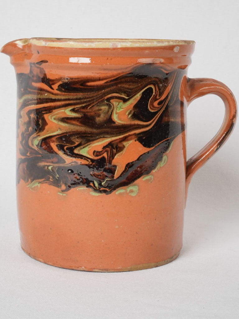 Rustic brown Jaspé glazed pottery