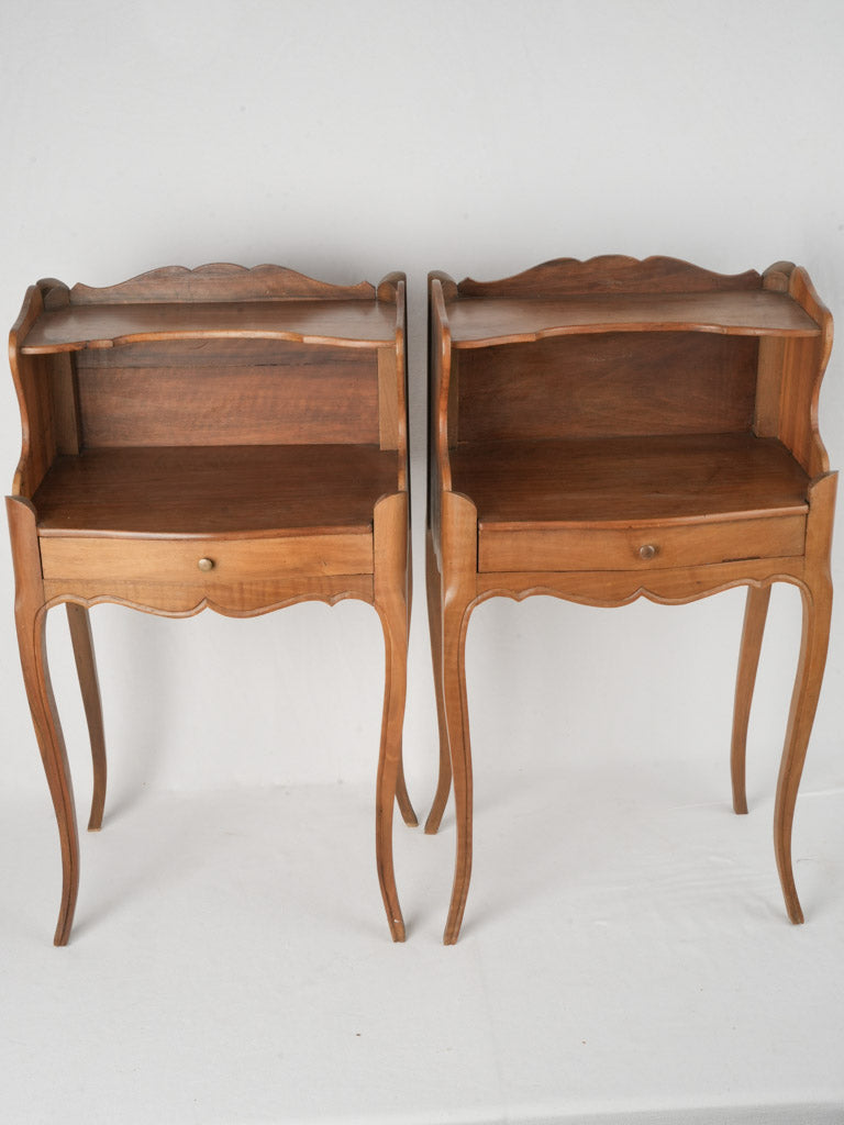 Pair of Early 20th-century Louis XV Style Walnut Nightstands - 29½"