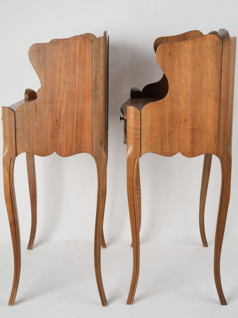 Pair of Early 20th-century Louis XV Style Walnut Nightstands - 29½"