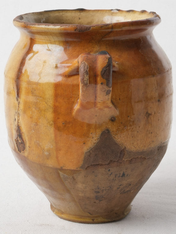 Antique ochre-glazed decorative pottery  