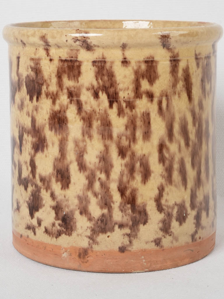 Vintage brown & yellow glazed pot