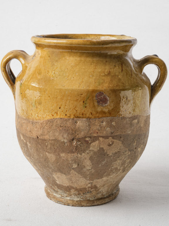 Antique ochre glazed confit pot  