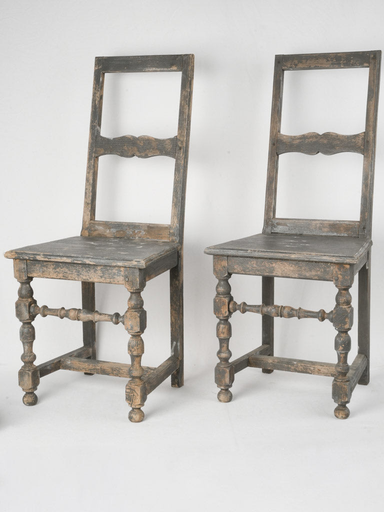 Rustic French provincial side chairs  