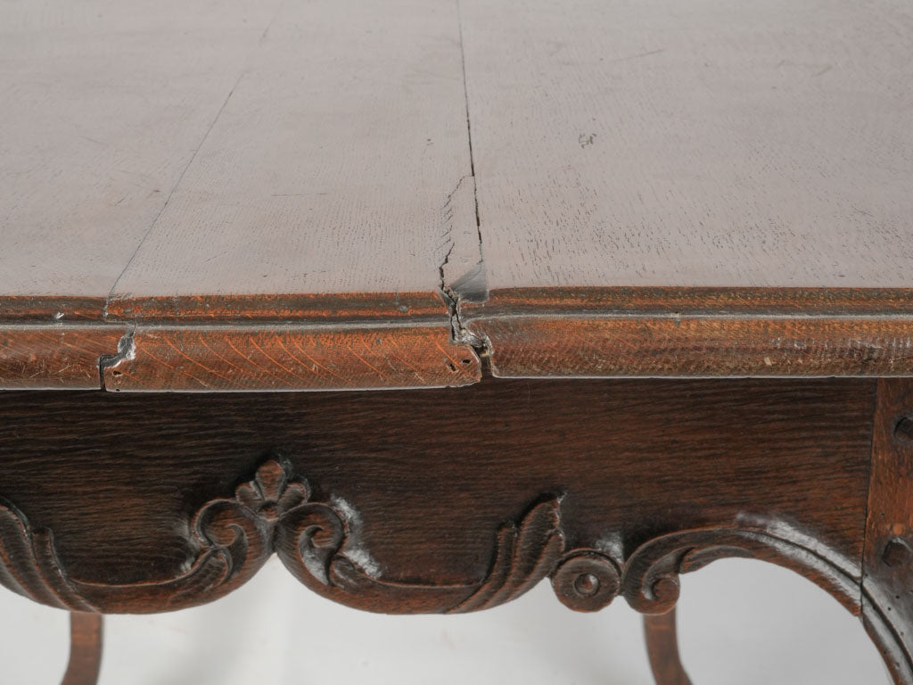 Swiss wooden table with cloven feet