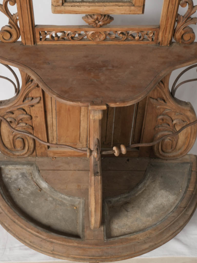 Charming brass and oak coat rack