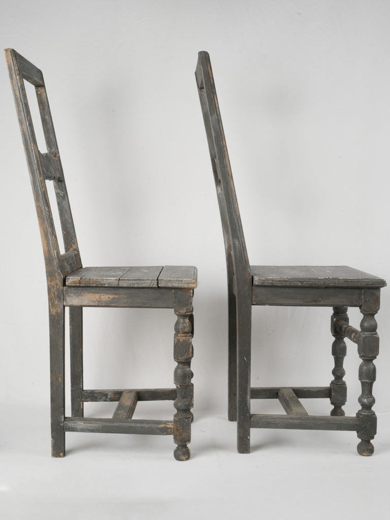 Pair of Rustic 18th-Century French Provincial Side Chairs - 39¾"