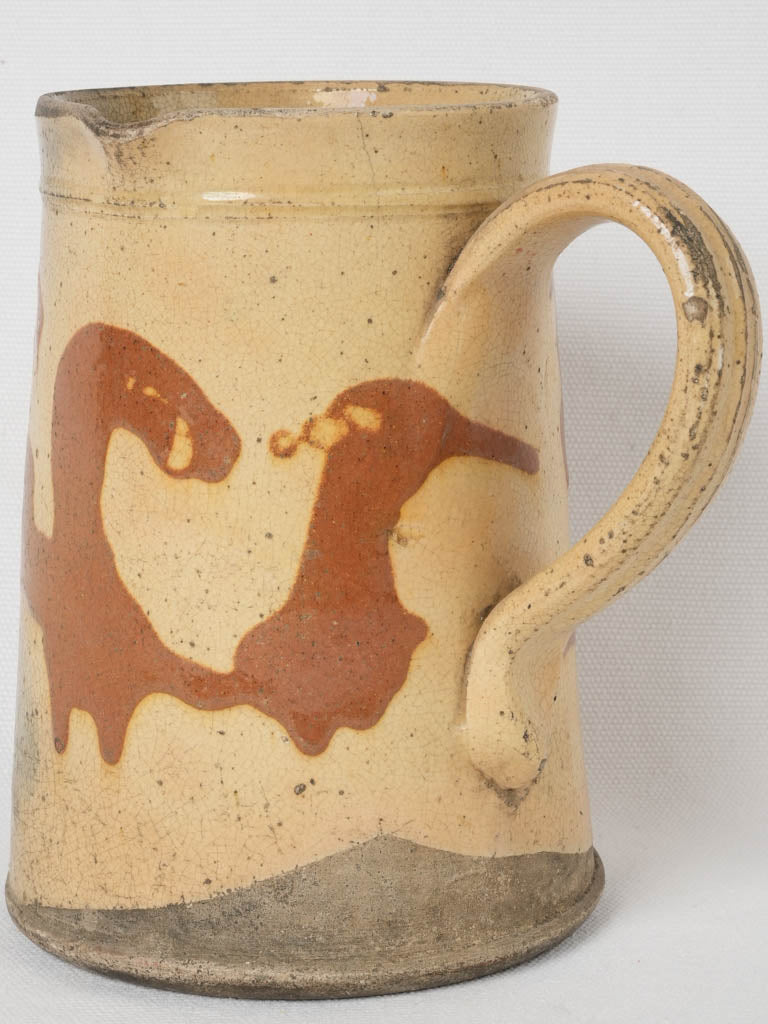 Antique yellow glazed coffee pitcher