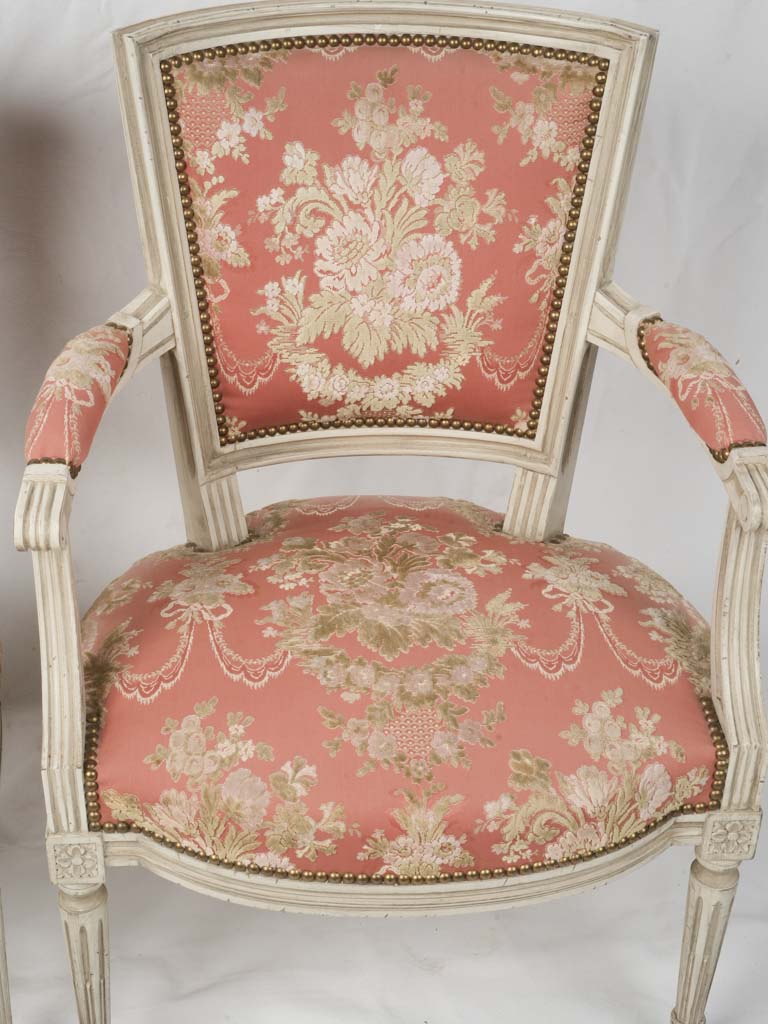 Pair of Late 19th-century Louis XVI Style Armchairs with Aubusson Upholstery