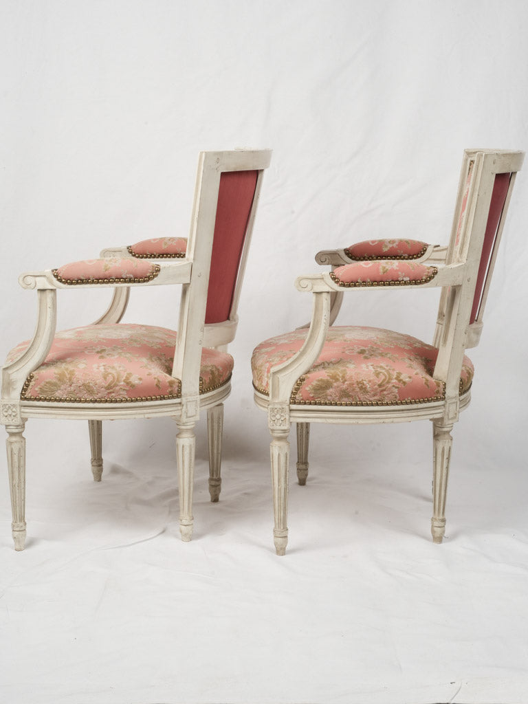 Pair of Late 19th-century Louis XVI Style Armchairs with Aubusson Upholstery