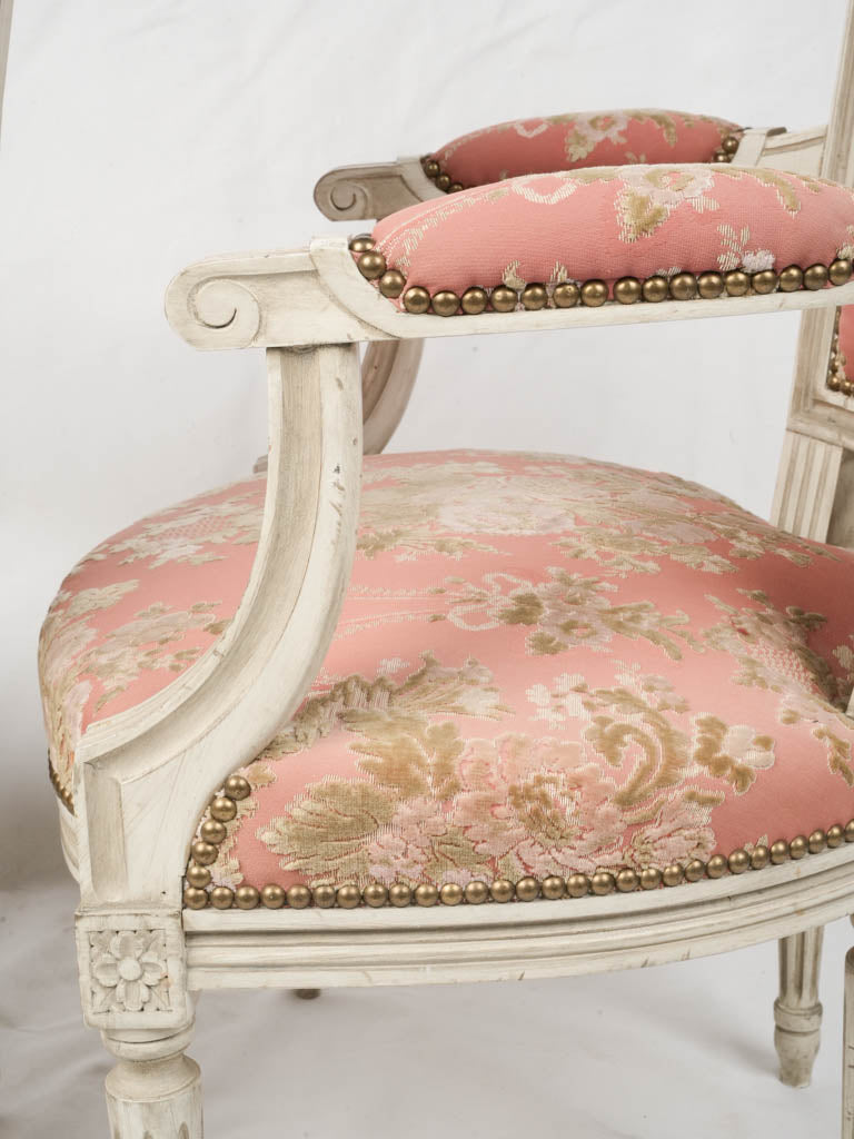 Pair of Late 19th-century Louis XVI Style Armchairs with Aubusson Upholstery