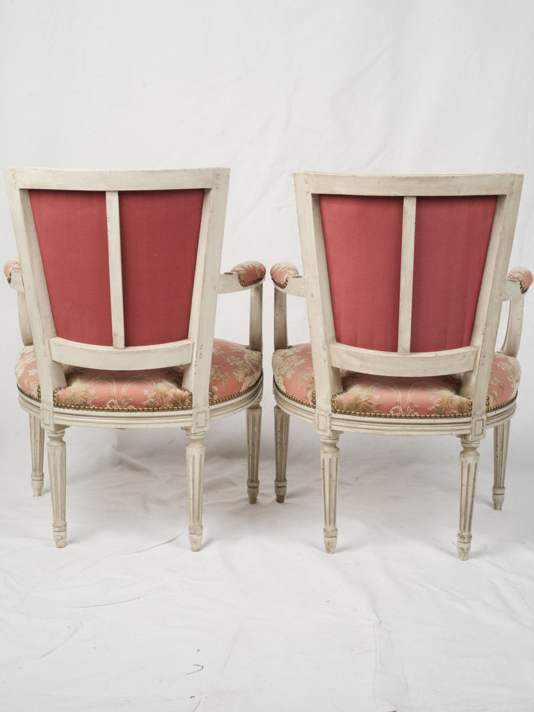 Pair of Late 19th-century Louis XVI Style Armchairs with Aubusson Upholstery