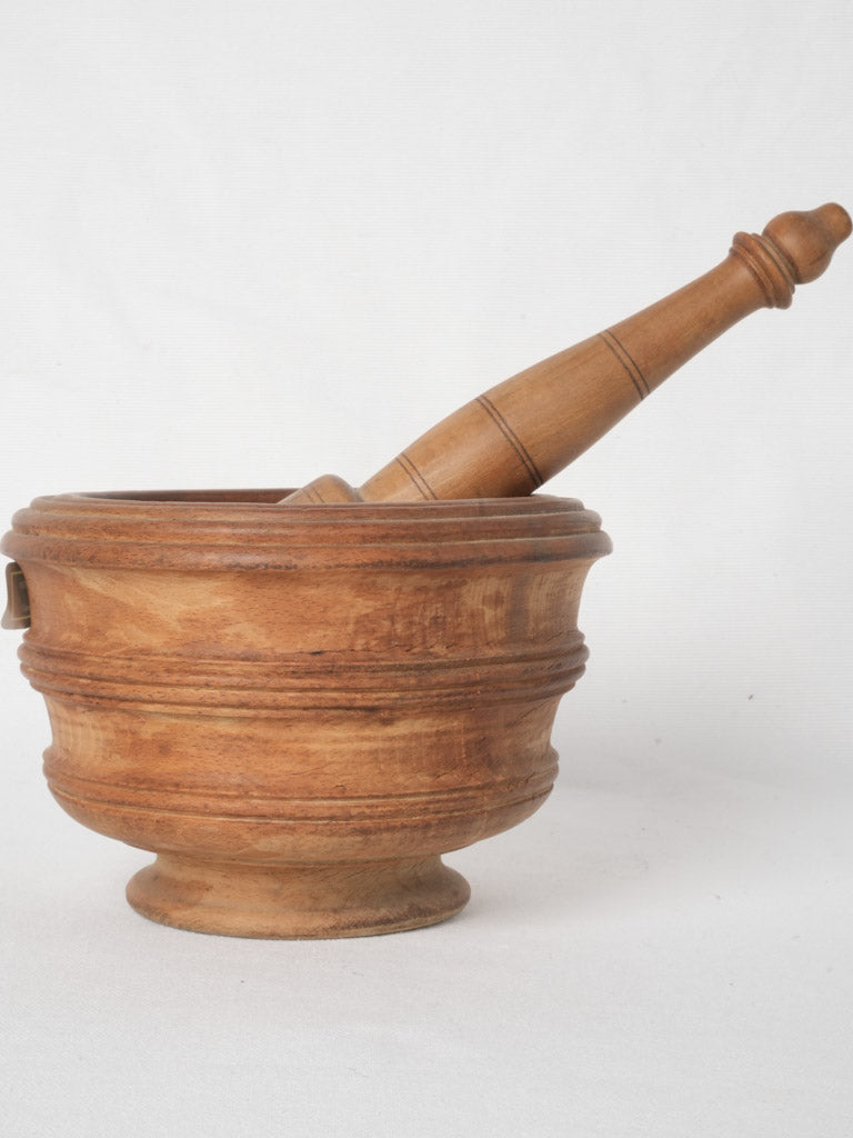 Turned olivewood kitchen mortar set