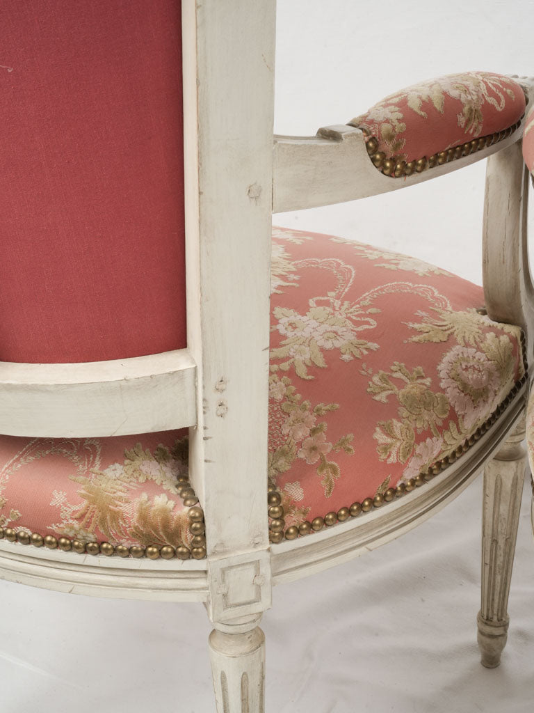 Pair of Late 19th-century Louis XVI Style Armchairs with Aubusson Upholstery