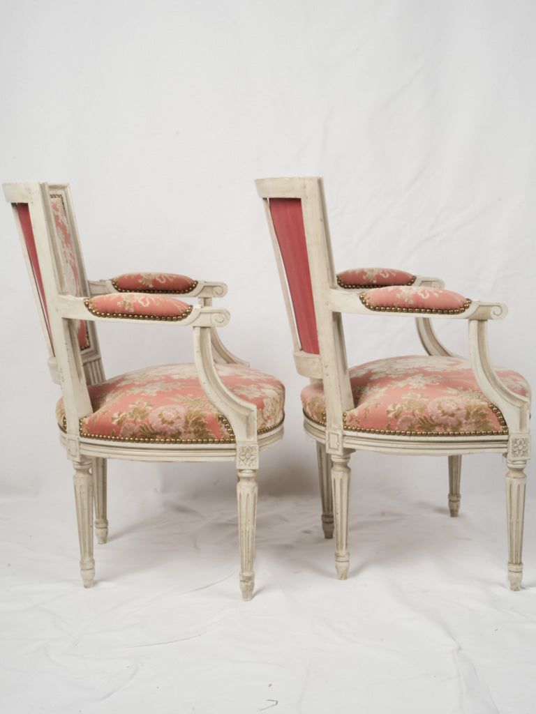 Pair of Late 19th-century Louis XVI Style Armchairs with Aubusson Upholstery