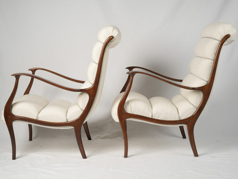 Refined, post-war, modernist, armchairs