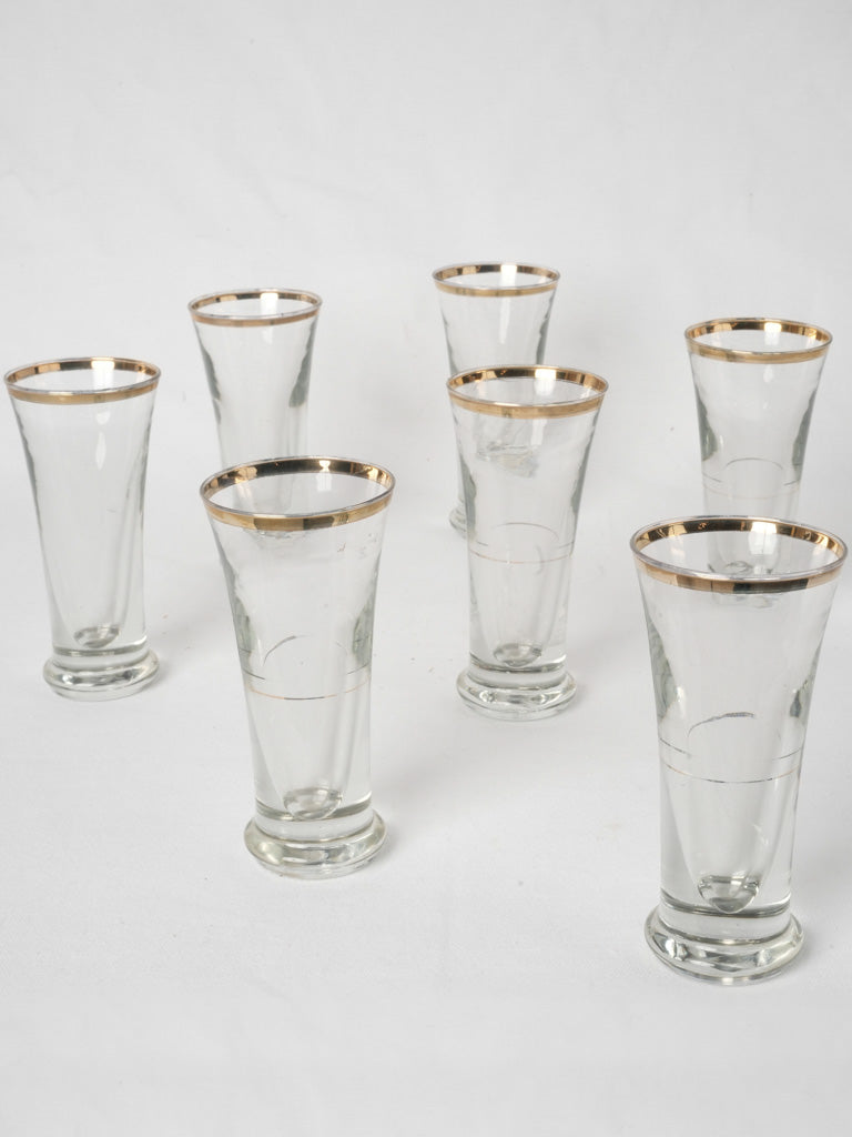 Antique French gilded pastis glasses