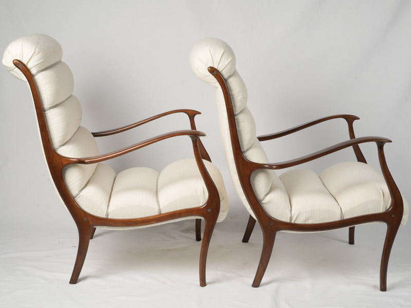 Classic, reupholstered, Italian, armchairs