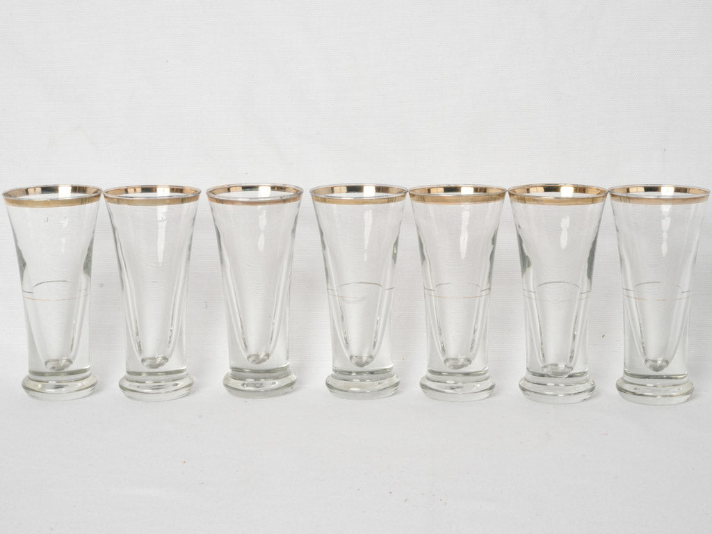 Ornate Parisian pastis liqueur glasses 