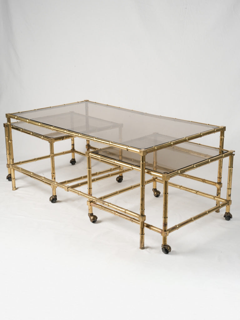 Vintage, elegant gilt brass coffee table