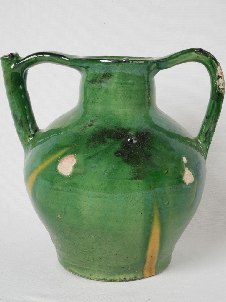 Handcrafted traditional green pottery orjol