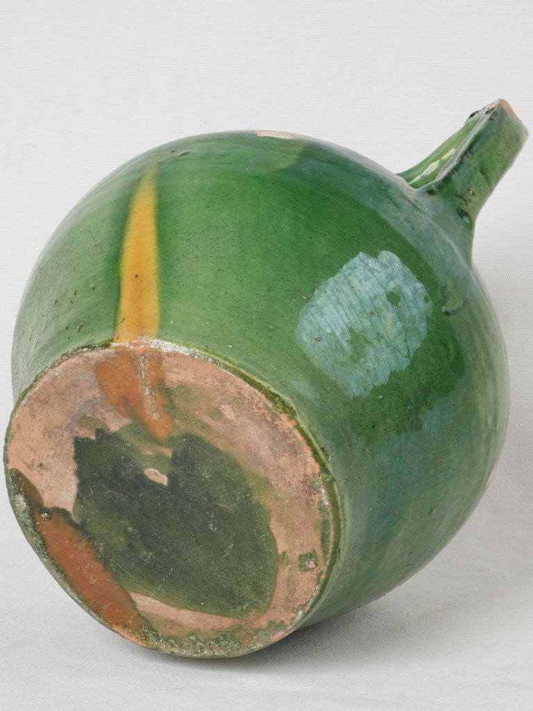 Historical French green glazed orjol