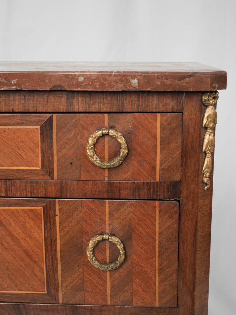 Artistic fruitwood veneered chest  