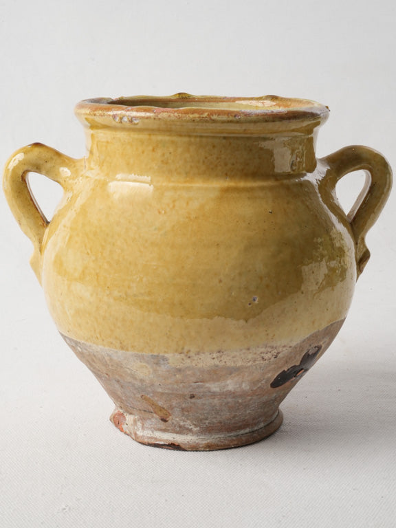 Antique yellow glazed confit pot