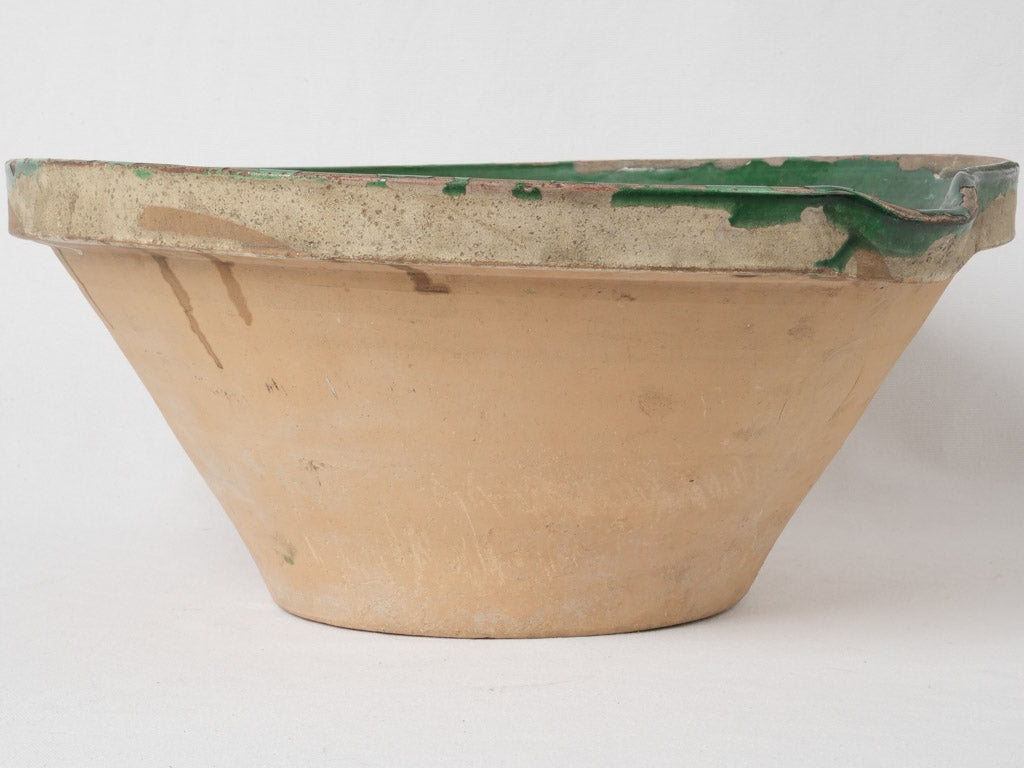 Rustic French ocher glazed dish basin